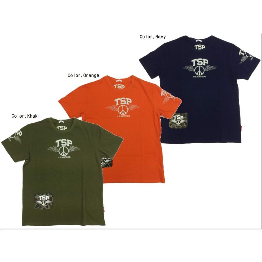 半袖Tシャツ カエルピース tspt-2004 ネイビー,オレンジ,カーキ TRIPLE STAR PARTY 参丸一 サンマルイチ トリプル スター パーティー TOKAGEYA｜plustokageya