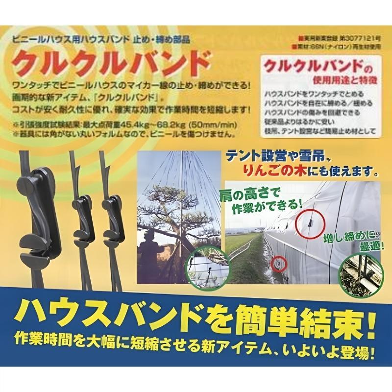 8袋 クルクルバンド 大 50個入 ビニールハウス用 ハウスバンド マイカー線 止め 締め具 固定具 ビニールハウス ハウス用品 農業用品 農業資材 清樹 DZ |  | 01