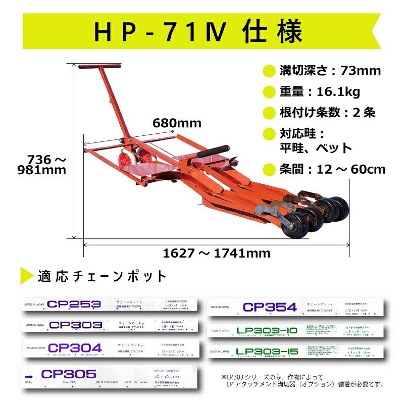 ひっぱりくん HP-7IV 溝切深さ:73mm用 2条用 チェーンポット専用 簡易