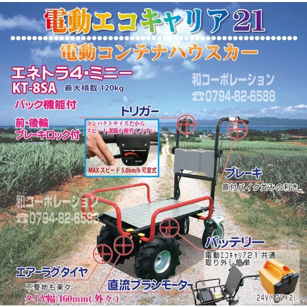 運搬車 電動 四輪 コンテナ ハウスカー エコキャリア21 エネトラ4