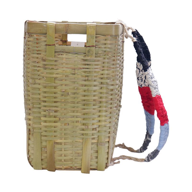 竹製 背負い籠 角小 31cm×23cm×高さ38cm 収穫かご 竹籠 渋Y H |  | 02