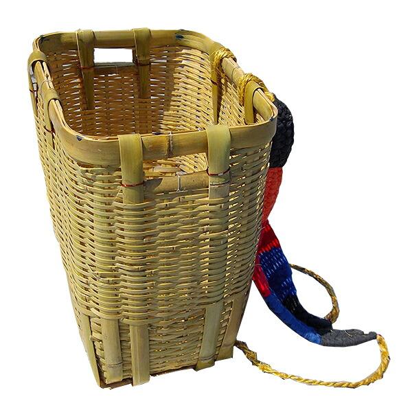 竹製 背負い籠 角大 40cm×34cm×高さ46cm 収穫かご 竹籠 渋Y H |  | 01