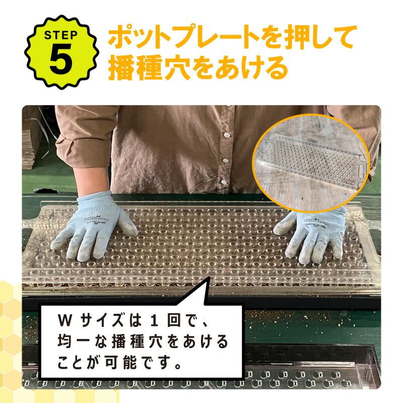 播種5点セット CP300 2粒LL-中 チェーンポット用 展開串 土詰ブラシ