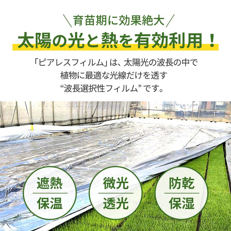 特注 3×10m 内張 TS 太陽 光反射 シート ピアレスフィルム 水稲 葉菜 果菜 育苗 べた掛け 潅水作業 省力化 断熱 遮光 保温 防湿性 カ施 代引不可 |  | 02