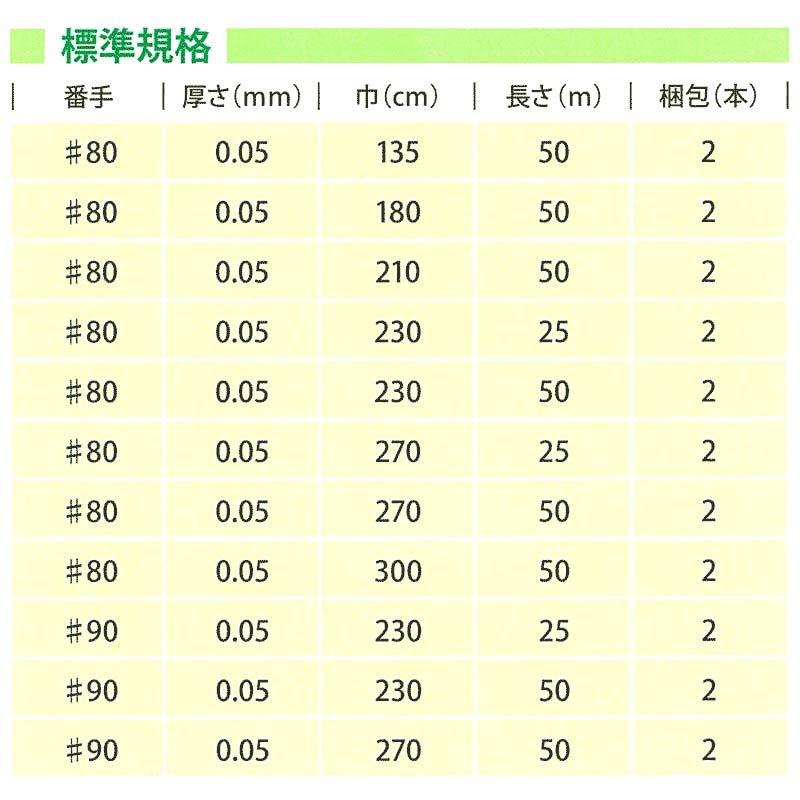 2本 シルバーポリトウ 水稲 用 ＃90 0.05mm×270cm×50m 育苗 に
