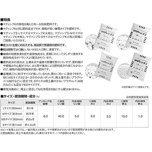 マグァンプ II MSサイズ 20kg 入 ハイポネックス 肥料 肥効期間 約3ヵ月 緩行性肥料 マグアンプ タS 個人宅配送不可 代引不可 | ハイポネックス | 02