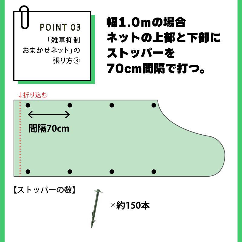 雑草抑制 おまかせネット グリーン 幅1m × 50m巻 耐用年数約8年 UV剤入り 防草 防虫 崩壊しにくい 簡単 施工 おまかせねっと 大一工業 北海道不可 代引不可 |  | 08