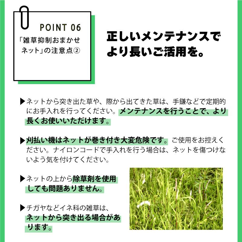 雑草抑制 おまかせネット ブラック 幅2m × 50m巻 耐用年数約8年 UV剤入り 防草 防虫 崩壊しにくい 簡単 施工 おまかせねっと 大一工業 北海道不可 代引不可 |  | 11
