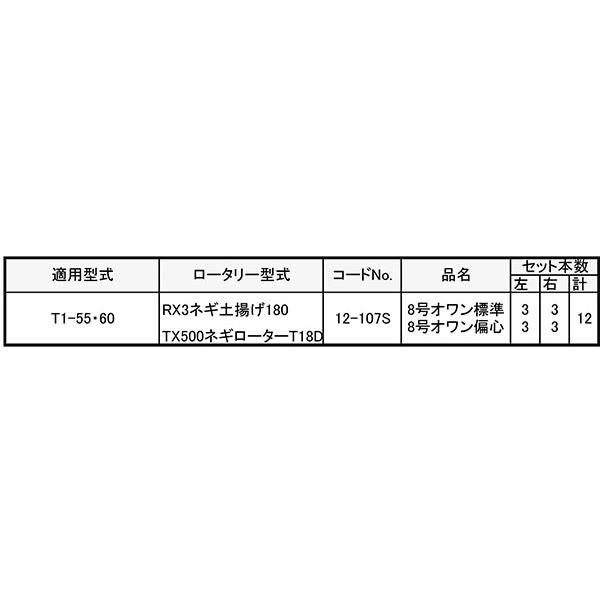 クボタ 管理機 爪 12-107S 12本組 日本製 シB D | 東亜重工 | 01
