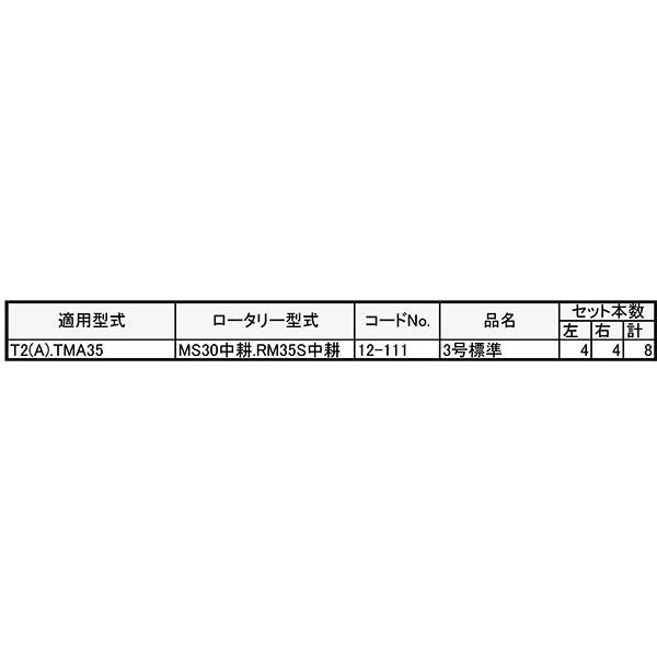 クボタ 管理機 爪 12-111 8本組 日本製 シB D | 東亜重工 | 01