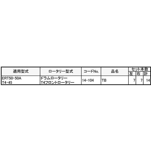 クボタ 管理機 爪 14-104 14本組 日本製 シB D | 東亜重工 | 01