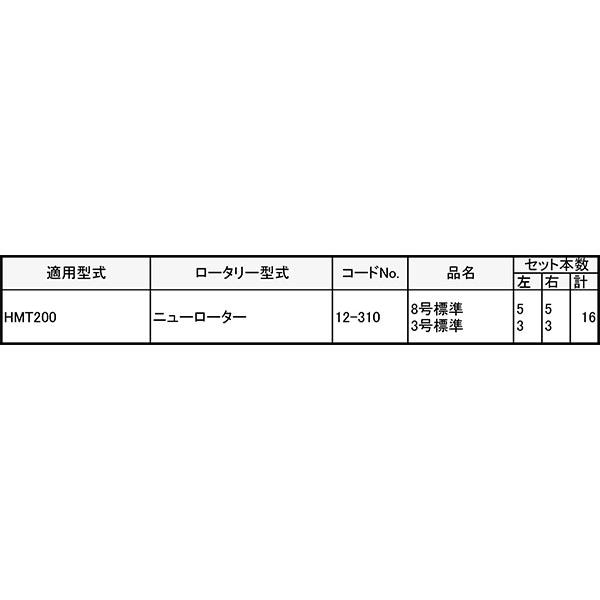ヤンマー 管理機 爪 12-310 16本組 日本製 シB D | 東亜重工 | 01
