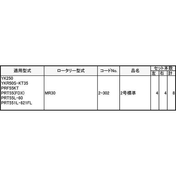 ヤンマー 管理機 爪 2-302 8本組 日本製 シB D | 東亜重工 | 01