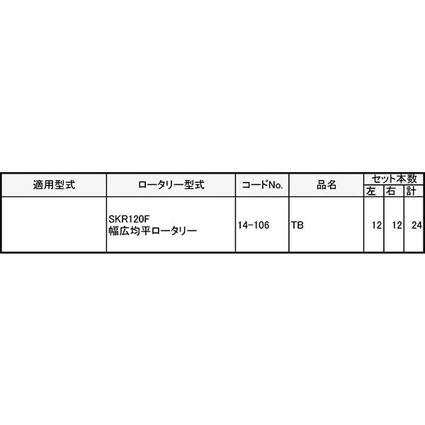 ヤンマー 管理機 爪 14-106 24本組 日本製 シB D | 東亜重工 | 01