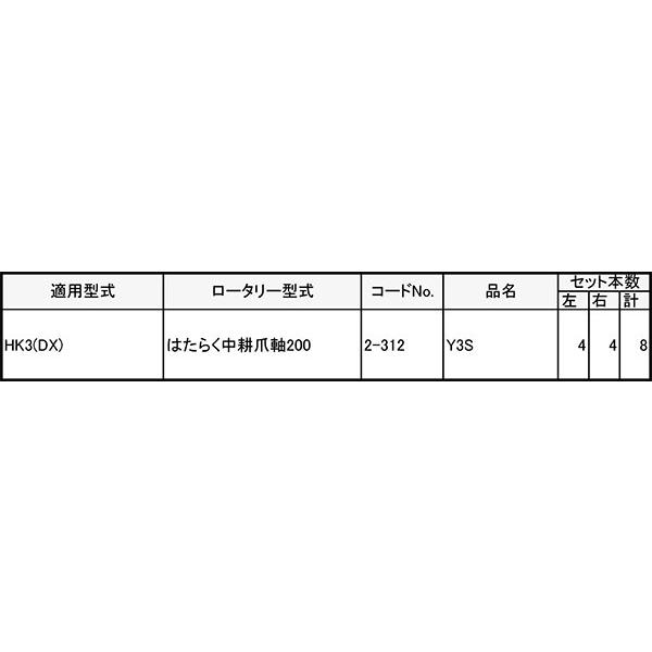 ヤンマー 管理機 爪 2-312 8本組 日本製 シB D | 東亜重工 | 01
