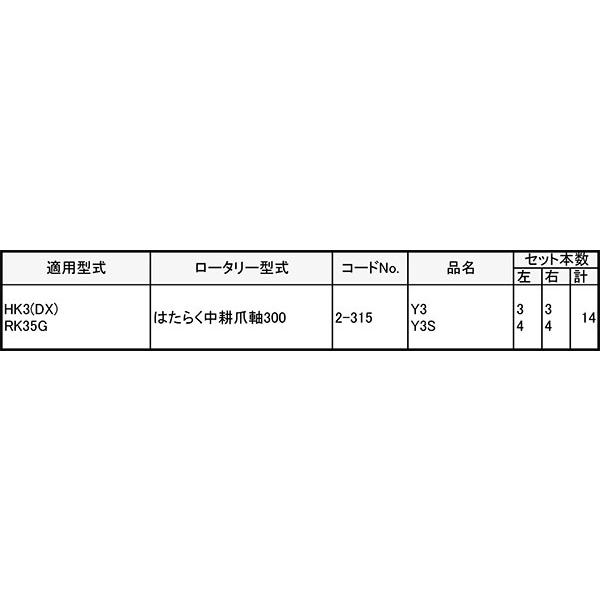 ヤンマー 管理機 爪 2-315 14本組 日本製 シB D | 東亜重工 | 01