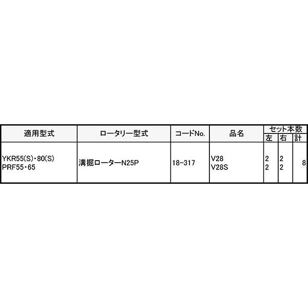 V爪 ヤンマー 管理機 爪 18-317 8本組 日本製 シB D | 東亜重工 | 01