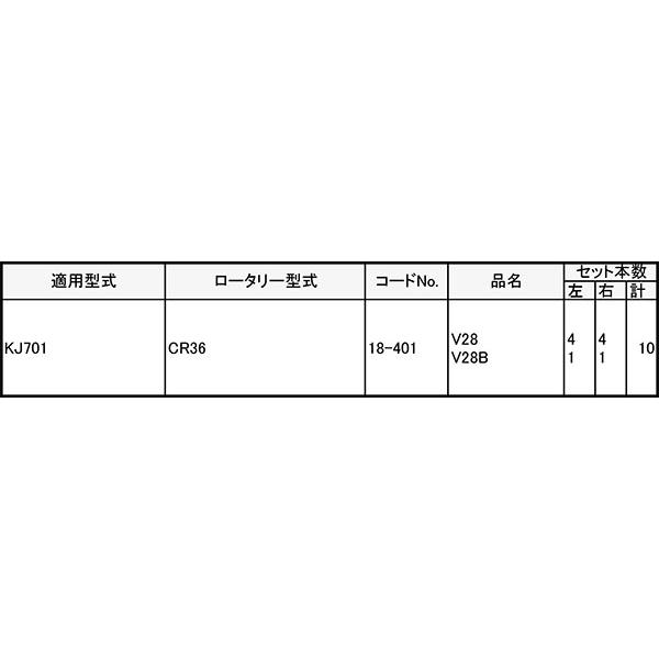 V爪 シバウラ 管理機 爪 18-401 10本組 日本製 シB D | 東亜重工 | 01