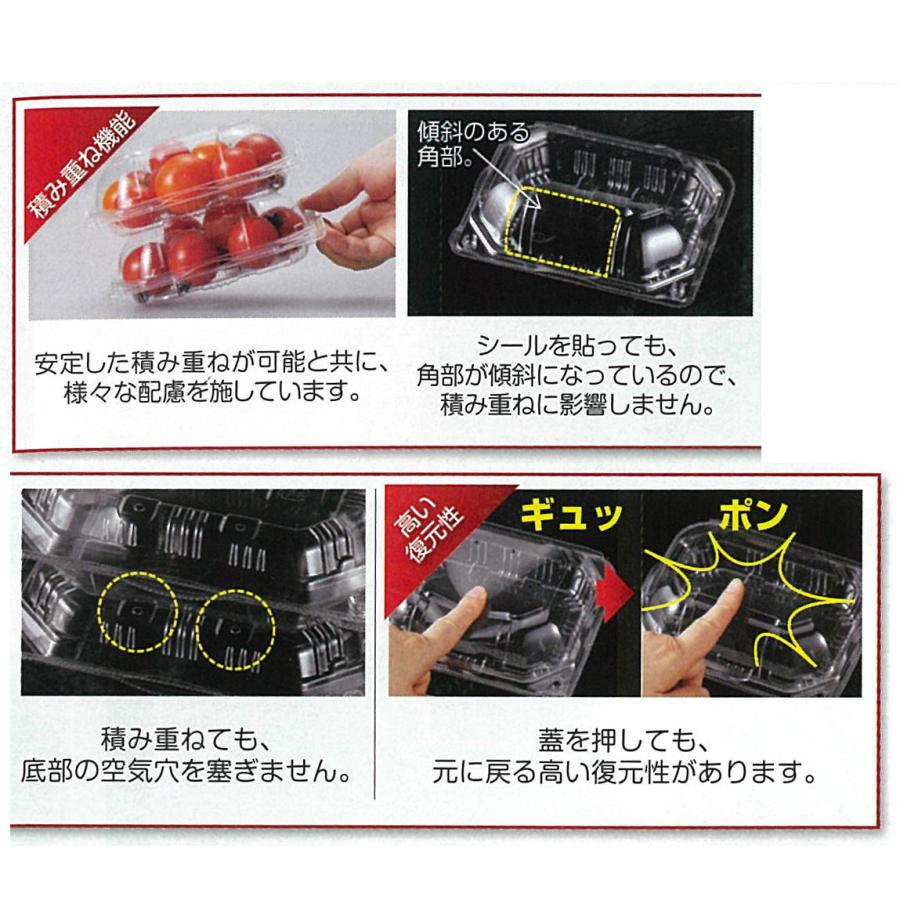 900枚 AP-クリアルーフM 10穴 BLW 2C 底黒 蓋透明 153×123×高51(20+31)mm CP003722 A-PET ミニトマト 青果物容器 エフピコチューパ カ施 代引不可 |  | 01