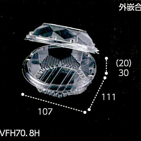 1000枚 VFH70 8穴 透明 111×107×高50(30+20)mm CP003319 OPS ダイアカット イチゴ 青果物容器 エフピコチューパ カ施 代引不可 | 