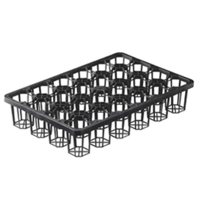 40枚 TO スペーシングトレー 7.5cm 深型 24穴 黒 外寸376×486×94mm 穴トレー ポリポットに 東海化成 京G 代引不可 | 