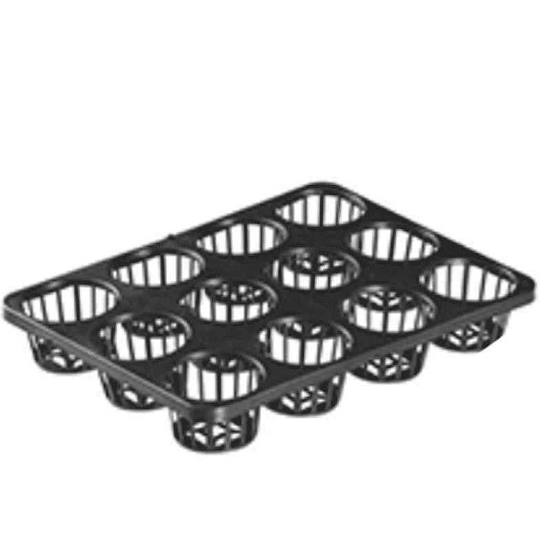 100枚 穴トレー 3.5寸 12穴T 10.5cm 12穴 黒 外寸323×430×60mm 穴トレー ポリポットに 東海化成 京G 受注生産 代引不可 | 