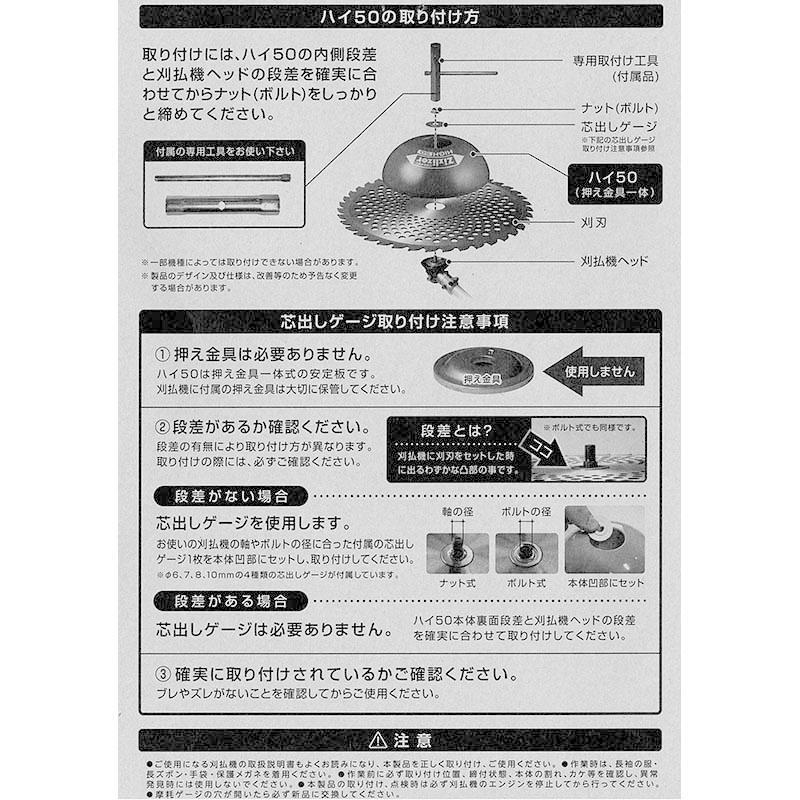 5個 ジズライザー ハイ50 ZAT-H50AA 刈払機用安定板 北村製作所 三冨 DZ |  | 03
