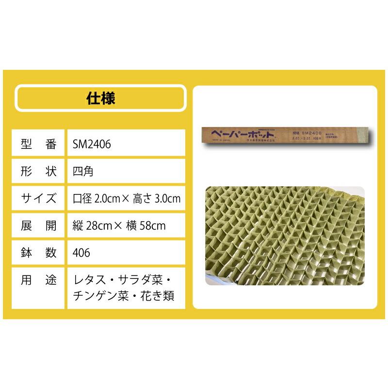 ペーパーポット SM2406 200冊 (個) 406鉢 生分解性 紙筒 播種