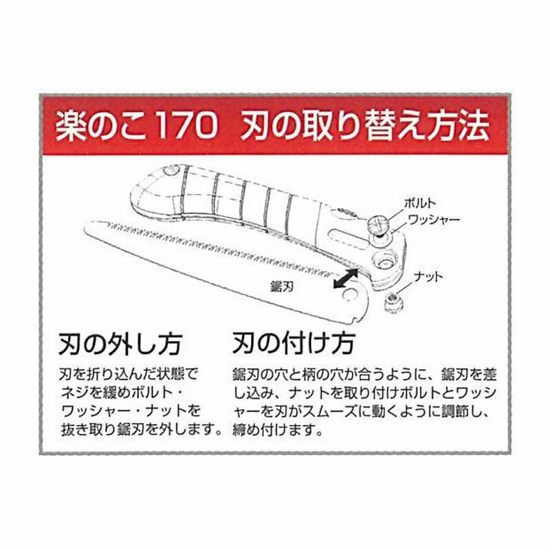 替刃のみ 10枚 天寿 楽のこ 用 170 替刃 刃渡り 170mm ピッチ 2.4mm 板厚 0.6mm 切り幅 0.76mm ノコギリ のこぎり 三冨D |  | 02