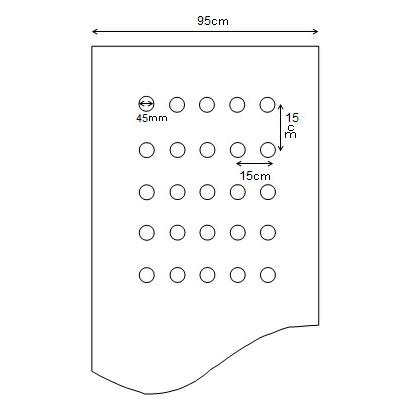 5本 穴あき マルチ 黒 品番9515 0.02mm×95cm 幅×200m 5列並列 穴径45mm シN 代引不可 | SHINSEI | 01