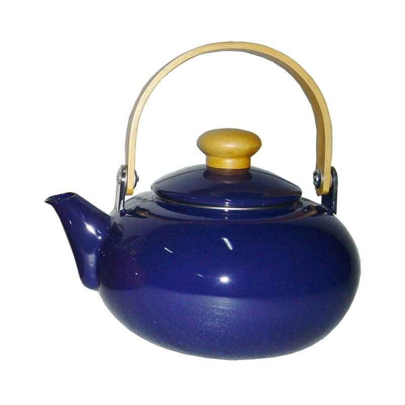 雅ホーローケットル 2.3L 青 前川金属 琺瑯 IH やかん おしゃれ ケトル 金TD | 