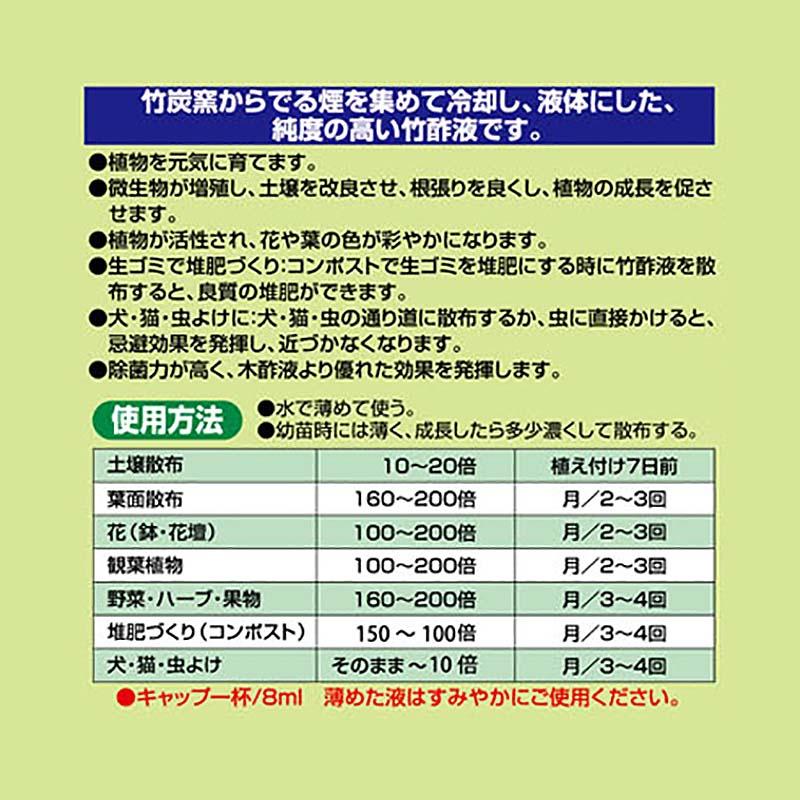 12本 アルファグリーン竹酢液 1.5L 虫よけ 土地改良 活力剤 活力液肥 液体肥料 ヨーキ産業 代引不可｜plusys｜02