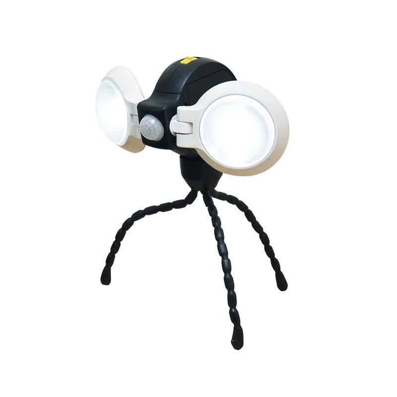 ムサシ RITEX どこでもセンサーライトダブル ASL-092 431315 LED 170LM 三脚付 屋内 屋外 用 乾電池式 センサーライト 屋外 led 福KD | 