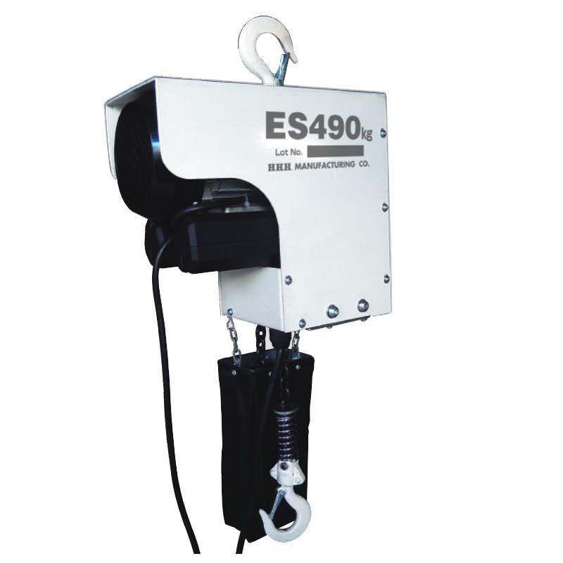 電気チェーンブロック ES490kg×3m 定格荷重490kg 揚程3m 巻上速度4m/分 電源100V スリーエッチ HHH 代引不可 | 