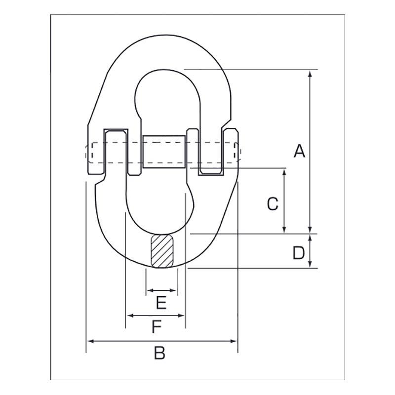 吊具 チェーンカップリング CT CT7 チェーンサイズ 7.1mm 使用荷重 1.6t A 53mm B 50mm C19mm D 12mm スリーエッチ HHH 代引不可 |  | 01