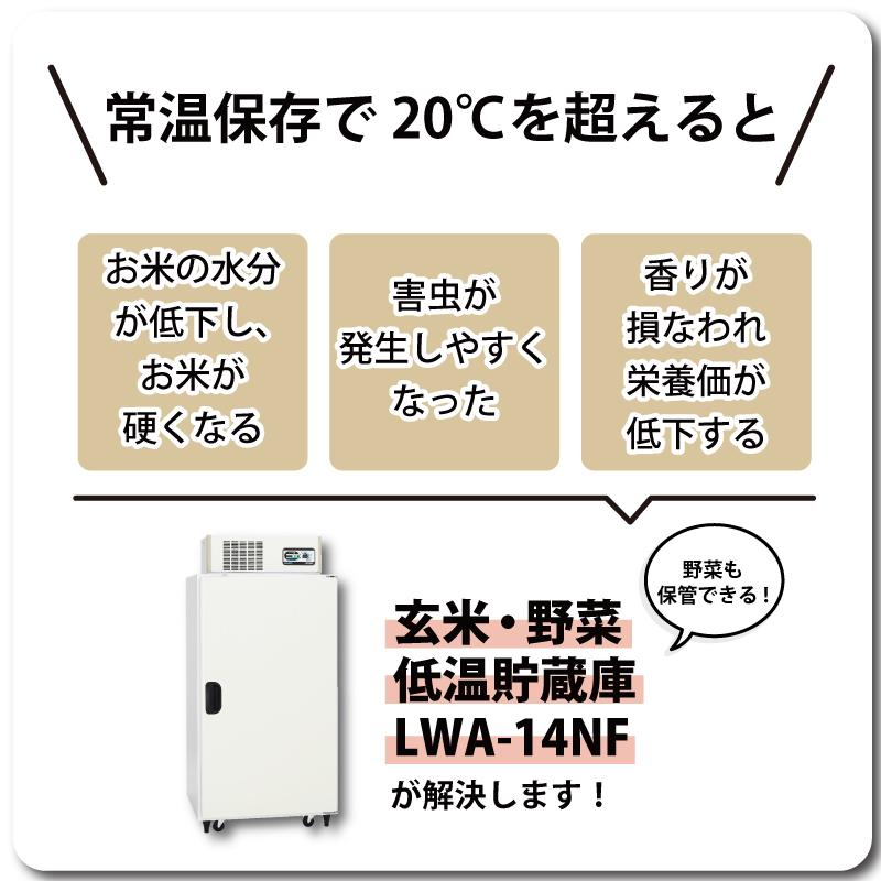 玄米野菜切替式保冷庫 アルインコ LWA-14NF 設置費込 ノンフロン 玄米30kg/14袋用 玄米・野菜 低温貯蔵庫 害虫対策 カビ対策 カビ予防 北海道不可 代引不可 |  | 01