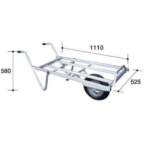 アルミコンテナカー 3個積1輪 TC1009 アルミ 平型一輪車 ネコ - コンテナ3個載せ用 シN 代引不可 | SHINSEI | 02