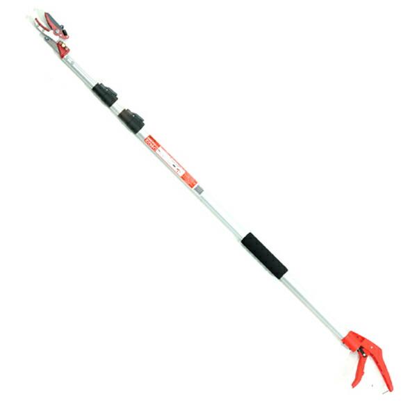 kamaki カマキ 伸縮式高枝切鋏 かるのびサンダン 3段ポール式 アンビルタイプ 6段階伸縮式 4m 鋸付 No.1470A 全長：1.8〜4.0m 三冨D | 