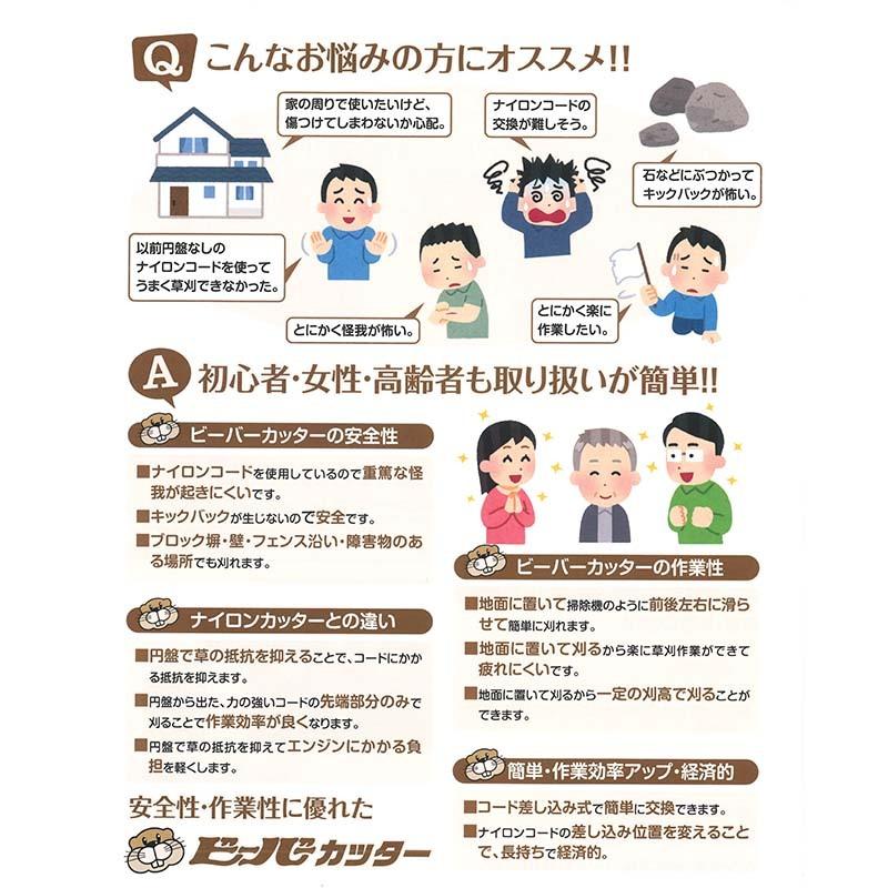 種類豊富な品揃え ビーバーカッター300 本体 6本入替コード付 セット 3007 刈払い 障害物周辺除草 簡単草刈り 山田機械工業 三冨d Discoversvg Com