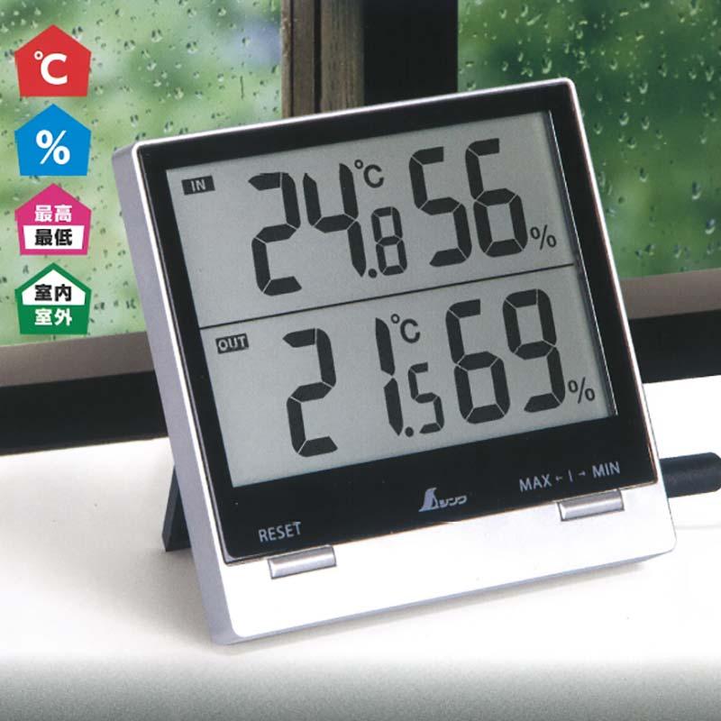 デジタル 温湿度計 Smart C 最高・最低 室内・室外 防水外部センサー 73120 見やすい 液晶 表示 外部 センサー 防水 シンワ測定 H |  | 01