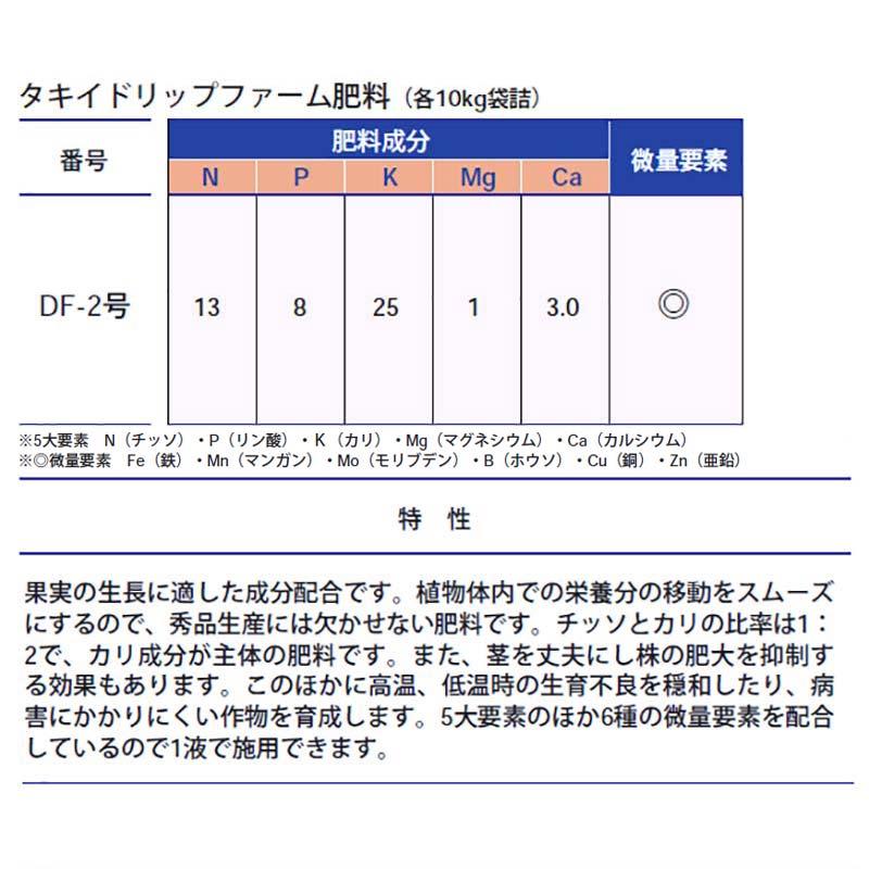 10袋 ドリップファーム DF-2号 MHP987 10kg 後半施肥用 肥料 秀品 生産 茎 丈夫 株 肥大抑制 トマト ナス タキイ種苗 北海道不可 代引不可 |  | 01