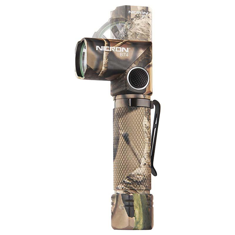 Nicron B74camo 首振りLEDライト 600LM 充電式 長さ113mm LED 首振り ヘッド 90℃ 無段階 アウトドアライト ニクロン 福KD |  | 01