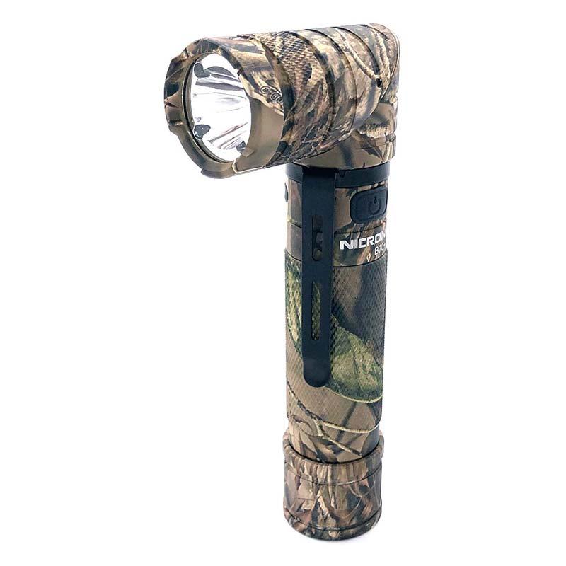 Nicron B70＋Camo Twist 首振りLEDライト 950LM 充電式 長さ160mm LED 首振り ヘッド 90℃ 無段階 アウトドアライト ニクロン 福KD | 