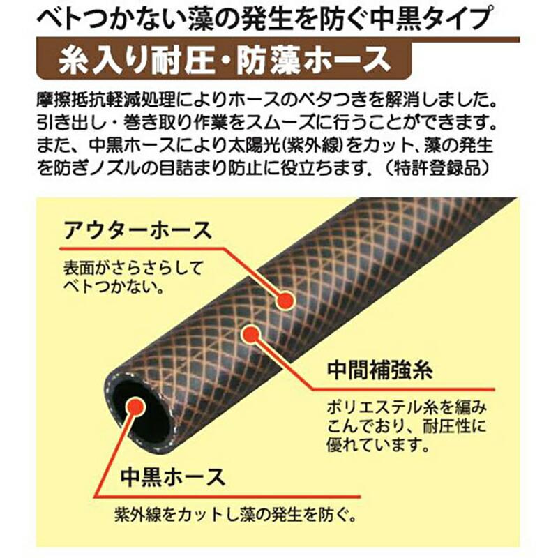 三洋 VB4-F207R ヴァルナ ブラウン 20m巻 ホース リール セット 多機能ノズル ホースねじれ 防止 糸入り 耐圧 防藻ホース 三洋化成 福KD |  | 02
