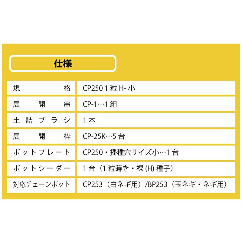 播種5点セット CP250 1粒H-小 チェーンポット用 展開串 土詰ブラシ 展開枠 ポットプレート ポットシーダー 播種セット 種まき ニッテン 日本甜菜製糖 タS D |  | 15
