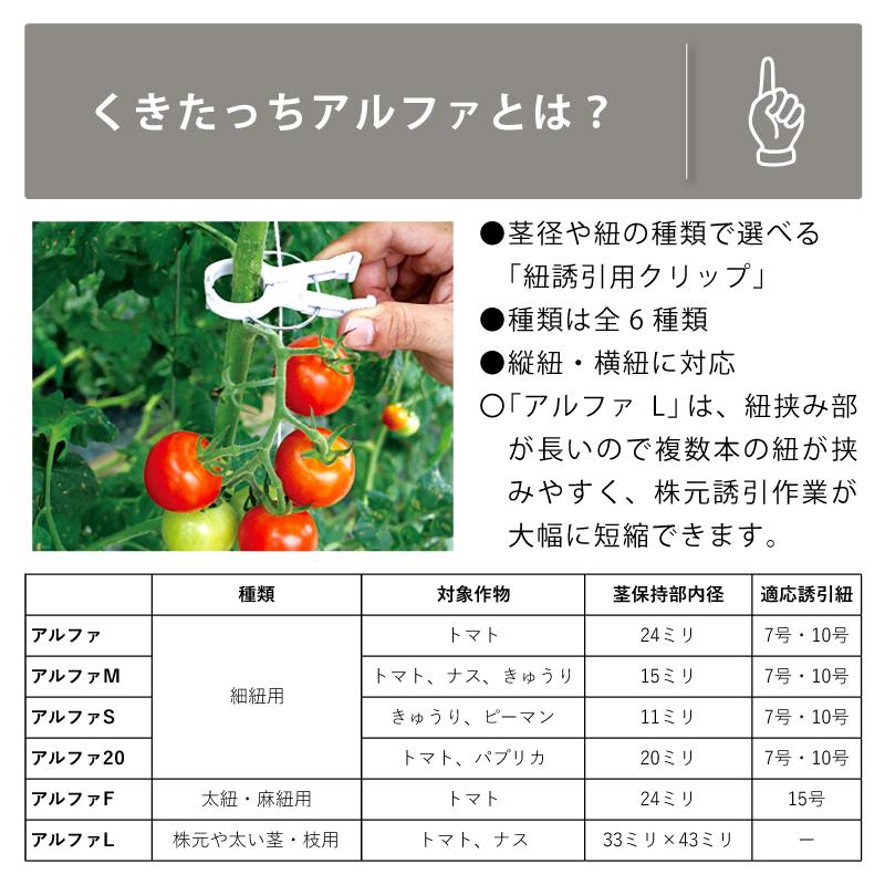 2000個 (200個×10袋) くきたっちアルファ 20 グレー 灰色 A20-GY200 細紐用 誘引クリップ 誘引資材 誘引 クリップ トマト パプリカ 栽培 シーム タS 代引不可 |  | 02