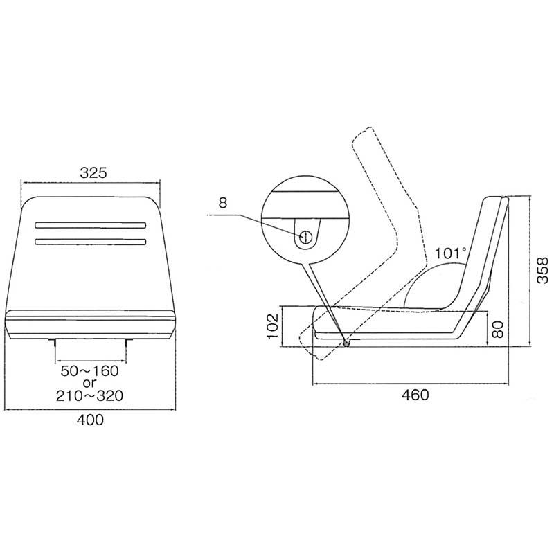 農業機械用 オペレーターシート 跳ね上げ式 ブラック ST0064SI トラクター 田植機 フォークリフト KBL 代引不可 |  | 02