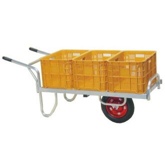 ハラックス コン助 アルミ製 平形一輪車 CN-B60D 20kgコンテナ3個用 ブレーキ付 防J 代引不可 | HARAX