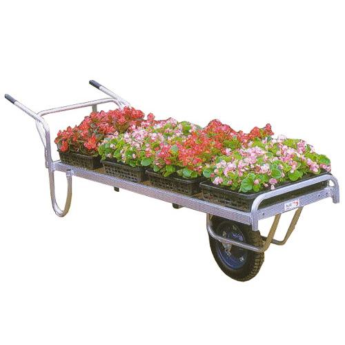 ハラックス コン助 アルミ製 花用一輪車 CN-200S ストッパー伸縮タイプ 荷台全面フラット 防J 代引不可 | HARAX