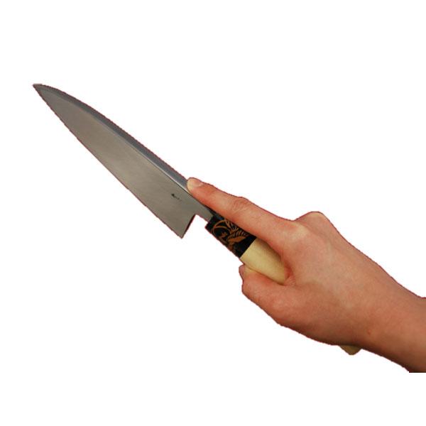 田中一之刃物製作所 みきかじや村 蒔絵『金鳳凰』青紙鋼カスミ仕上 出刃 包丁5.5寸 No.TS066 165mm 三冨D |  | 02